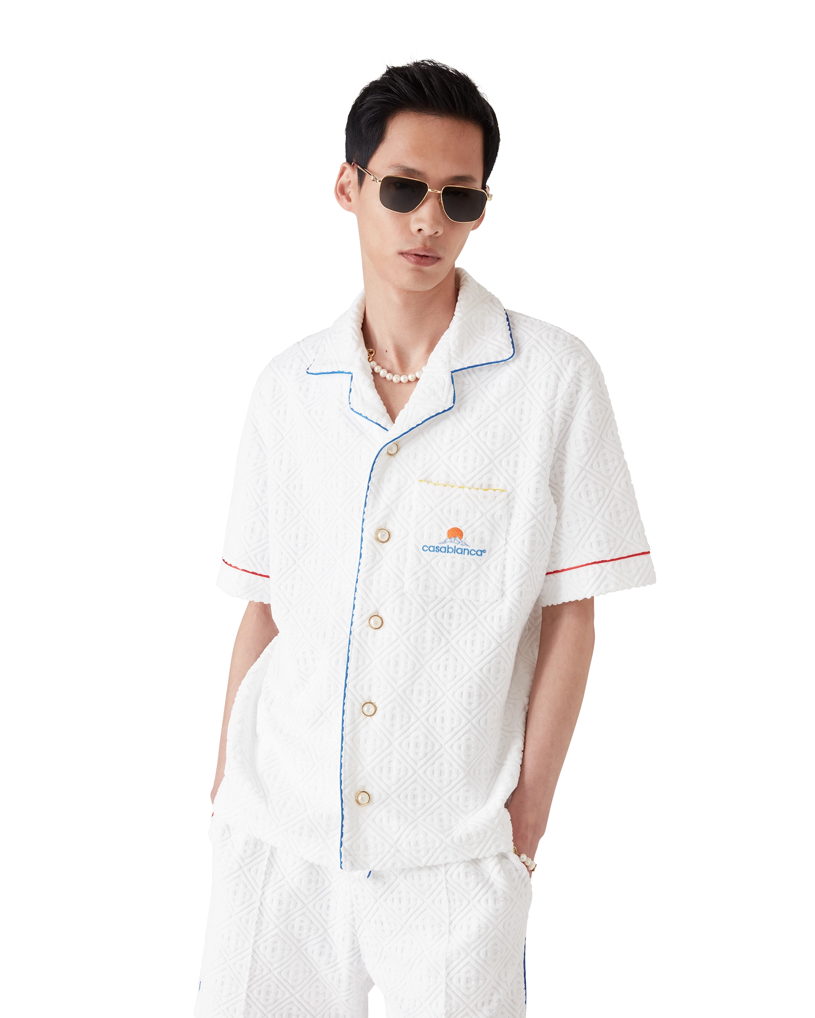 Monogram Jacquard Short Sleeve Towelling Shirt
