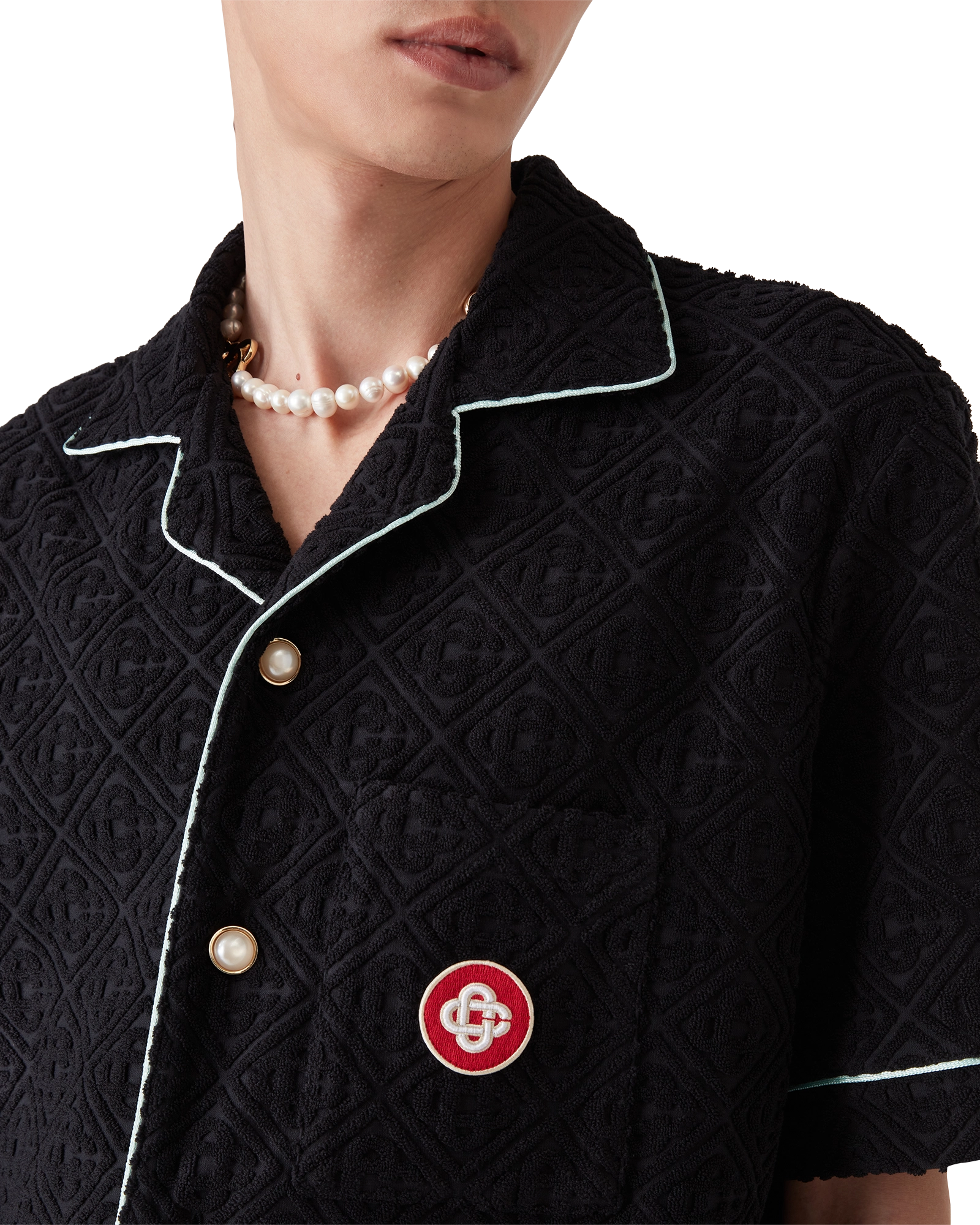 Monogram Jacquard Short Sleeve Towelling Shirt