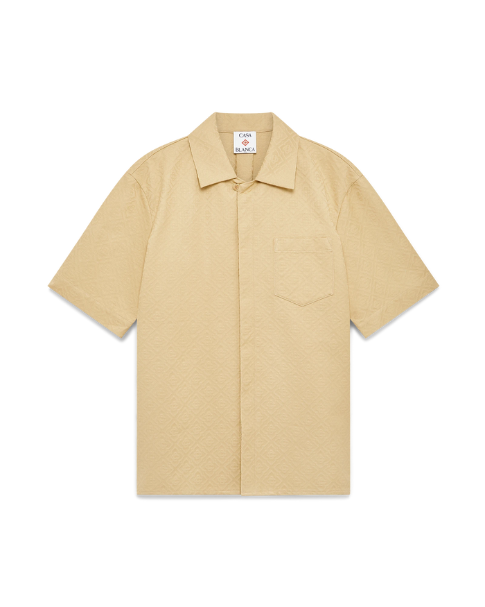 Cotton Monogram Jacquard Short Sleeve Shirt