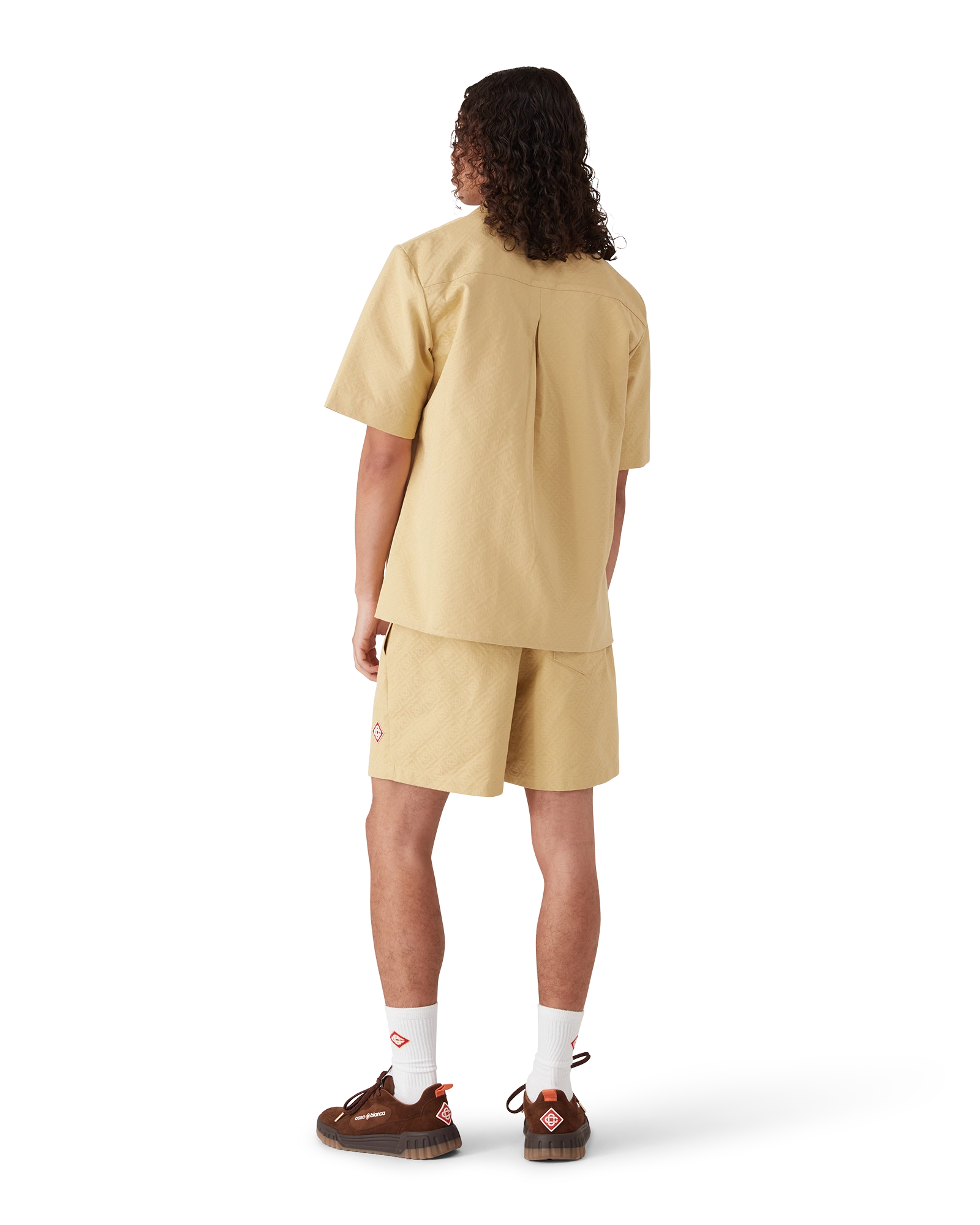 Cotton Monogram Jacquard Short Sleeve Shirt