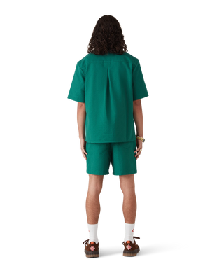 Cotton Monogram Short Sleeve Jacquard Shirt