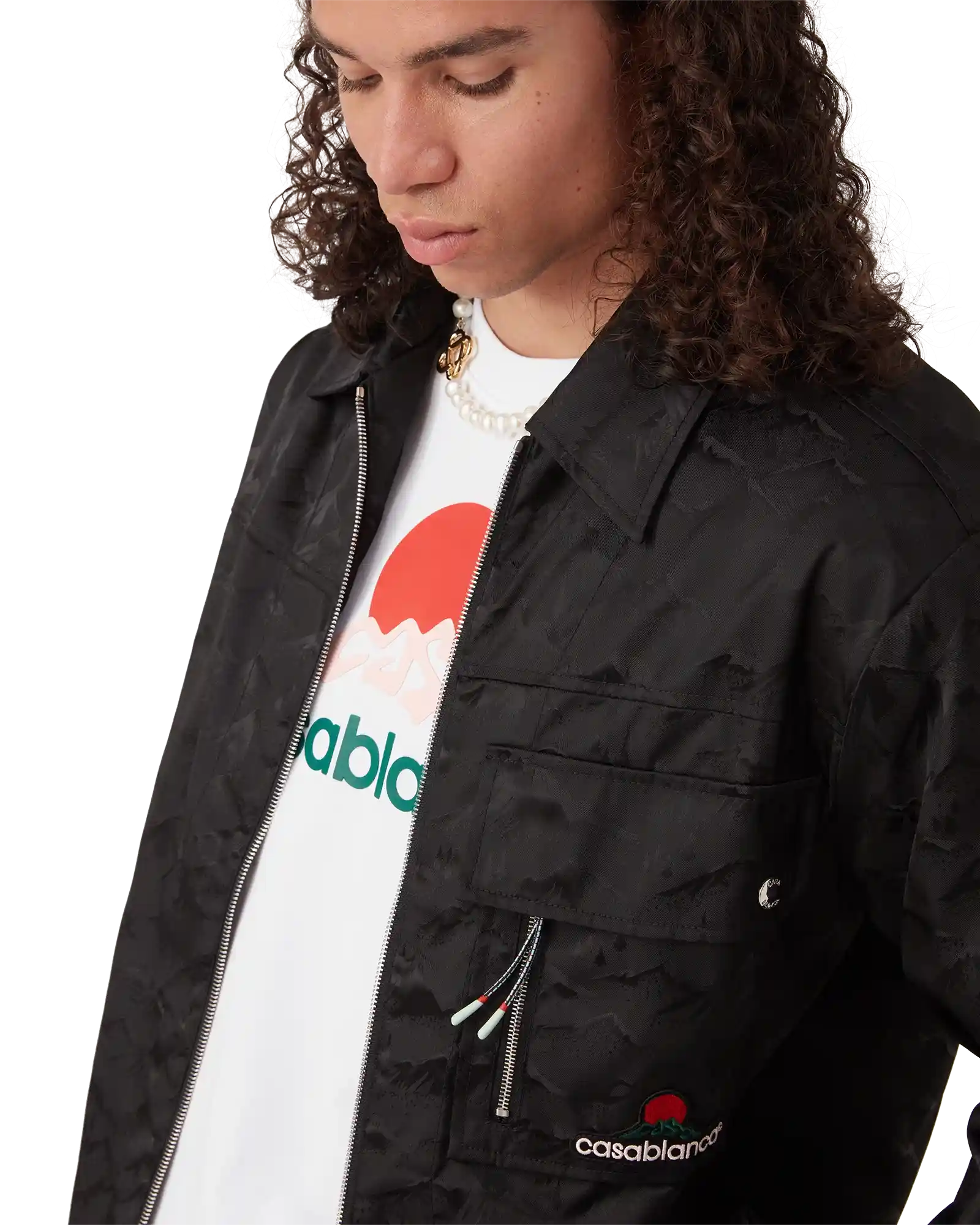 Nylon Mountain Short Sleeve Camo Zip Shirt