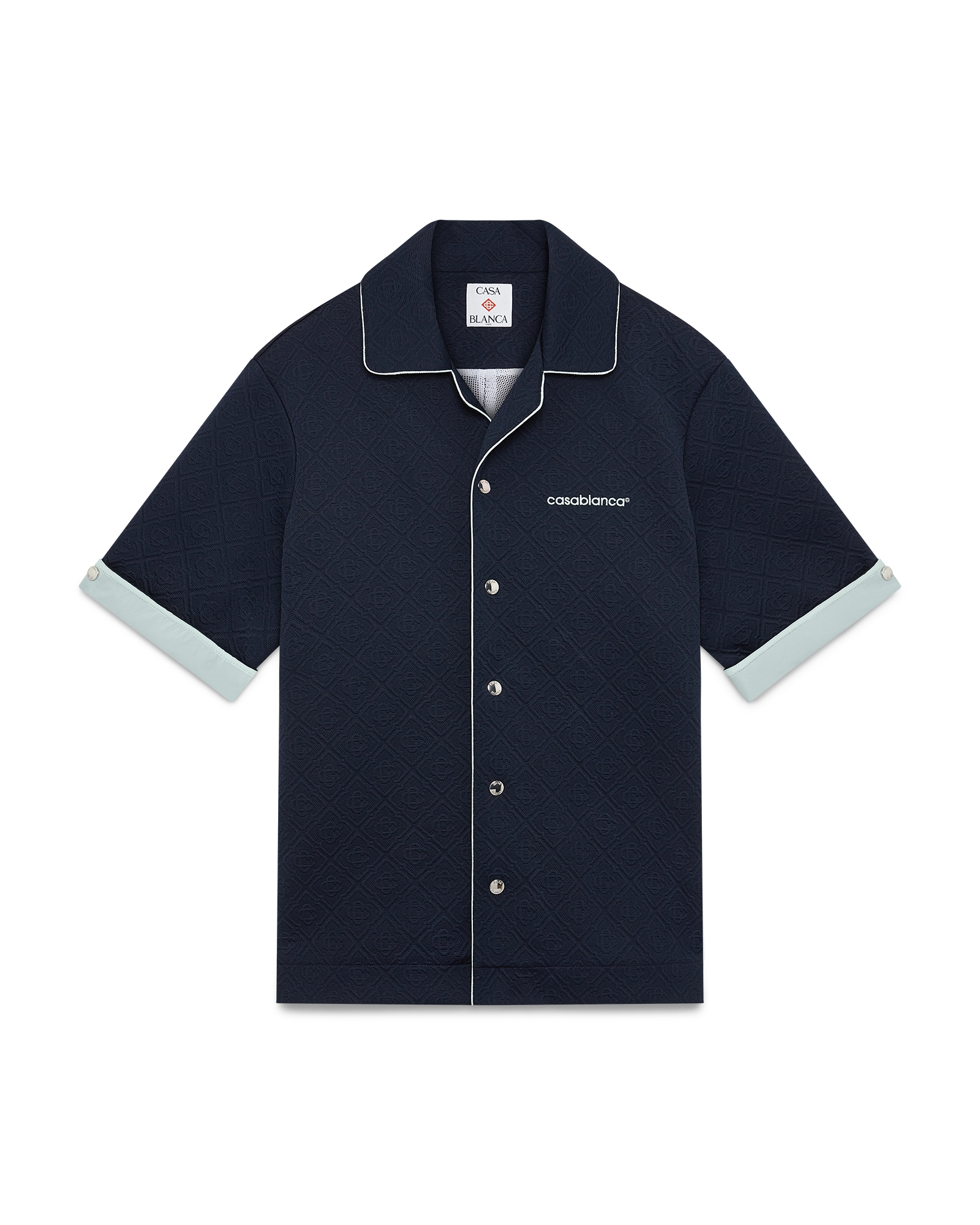 Monogram Jacquard Knit Short Sleeve Shirt