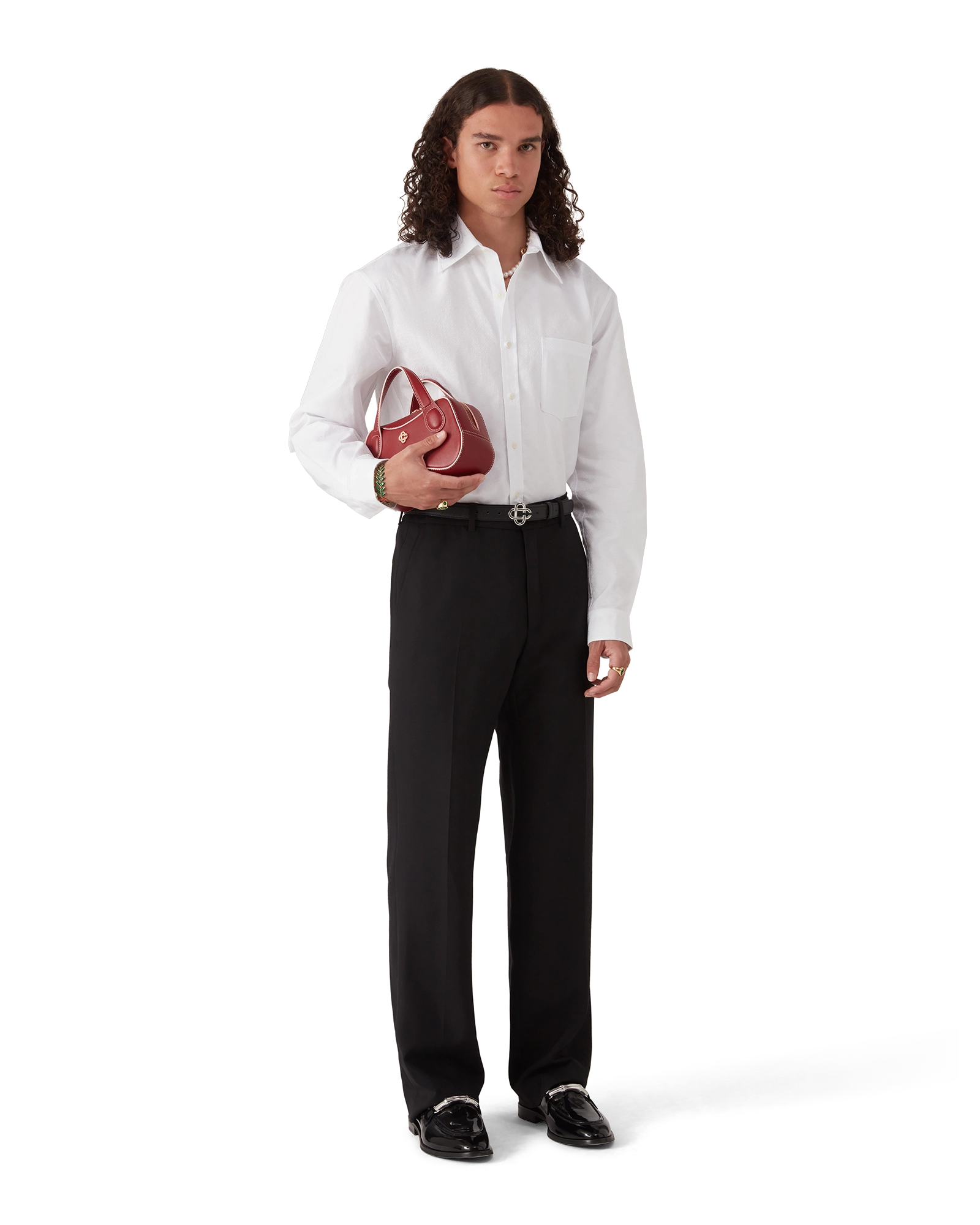 Cotton Monogram Jacquard Oxford Shirt