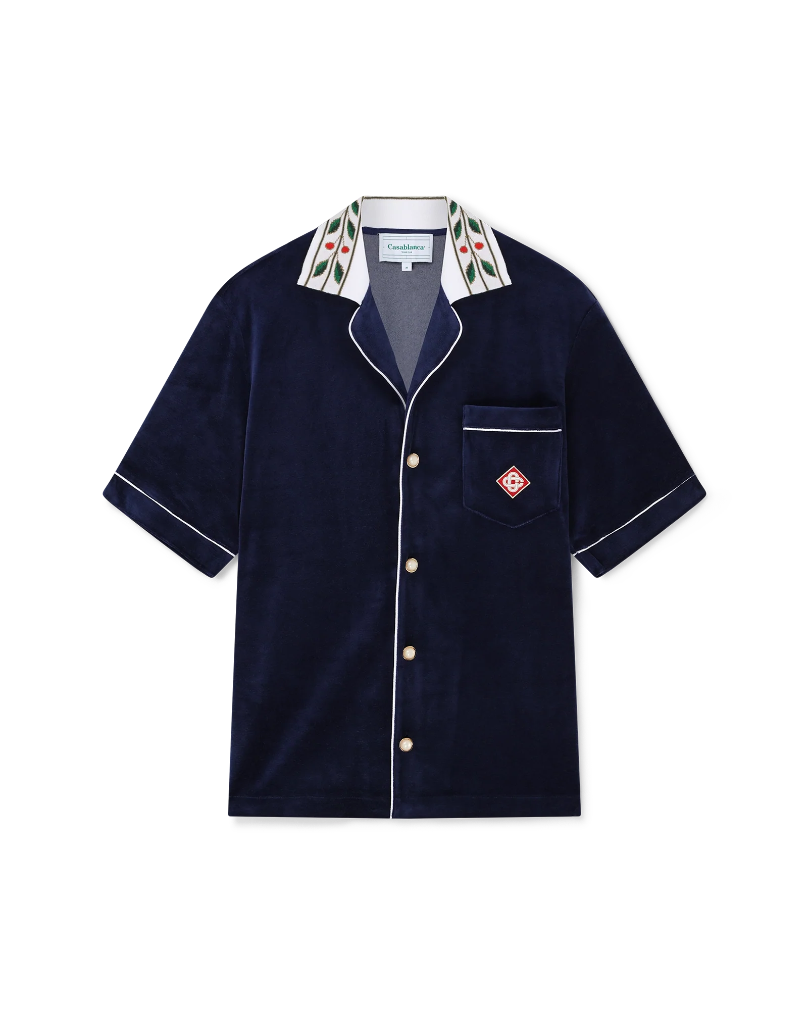 Chemise à manches courtes en velours Laurel