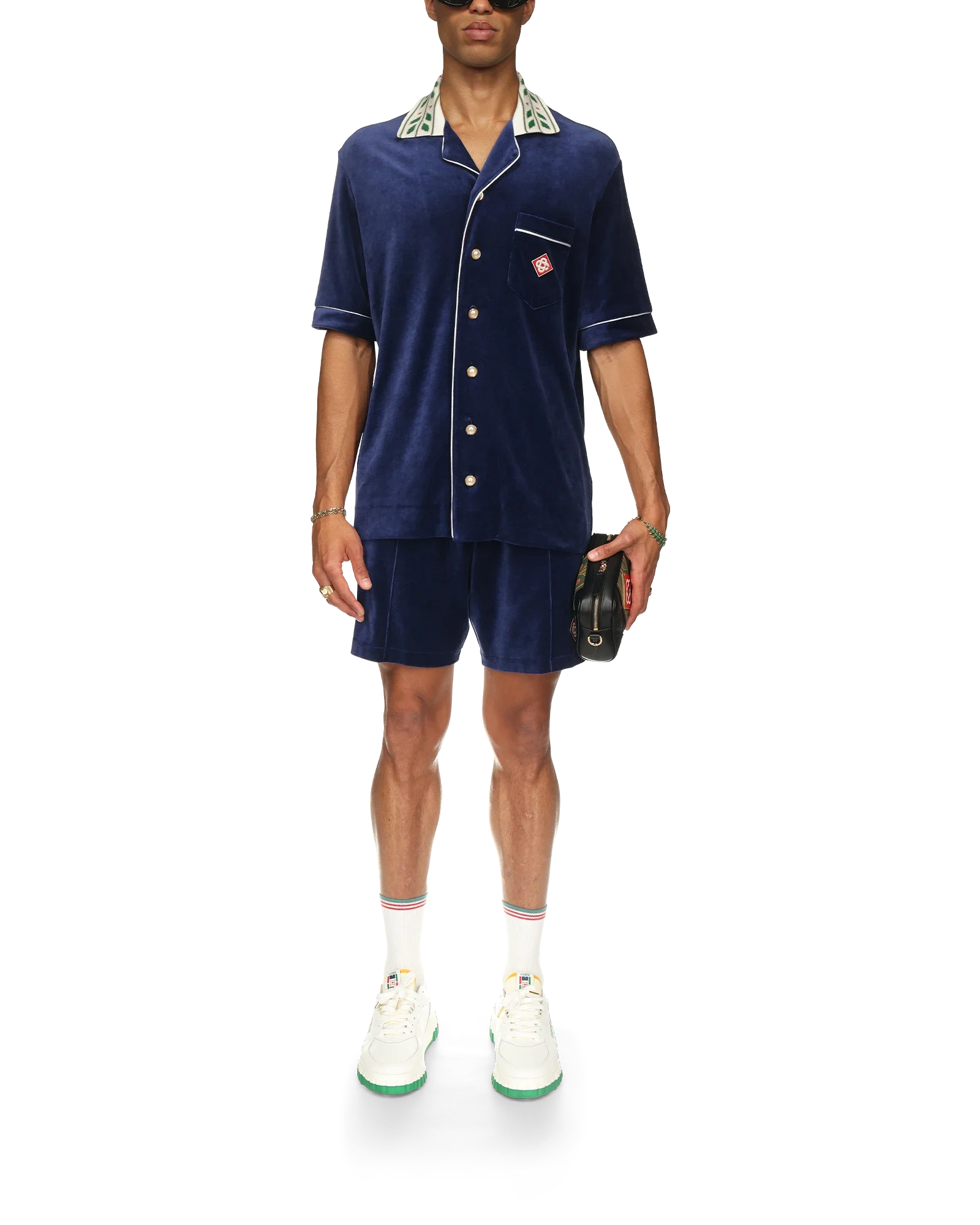 Chemise à manches courtes en velours Laurel