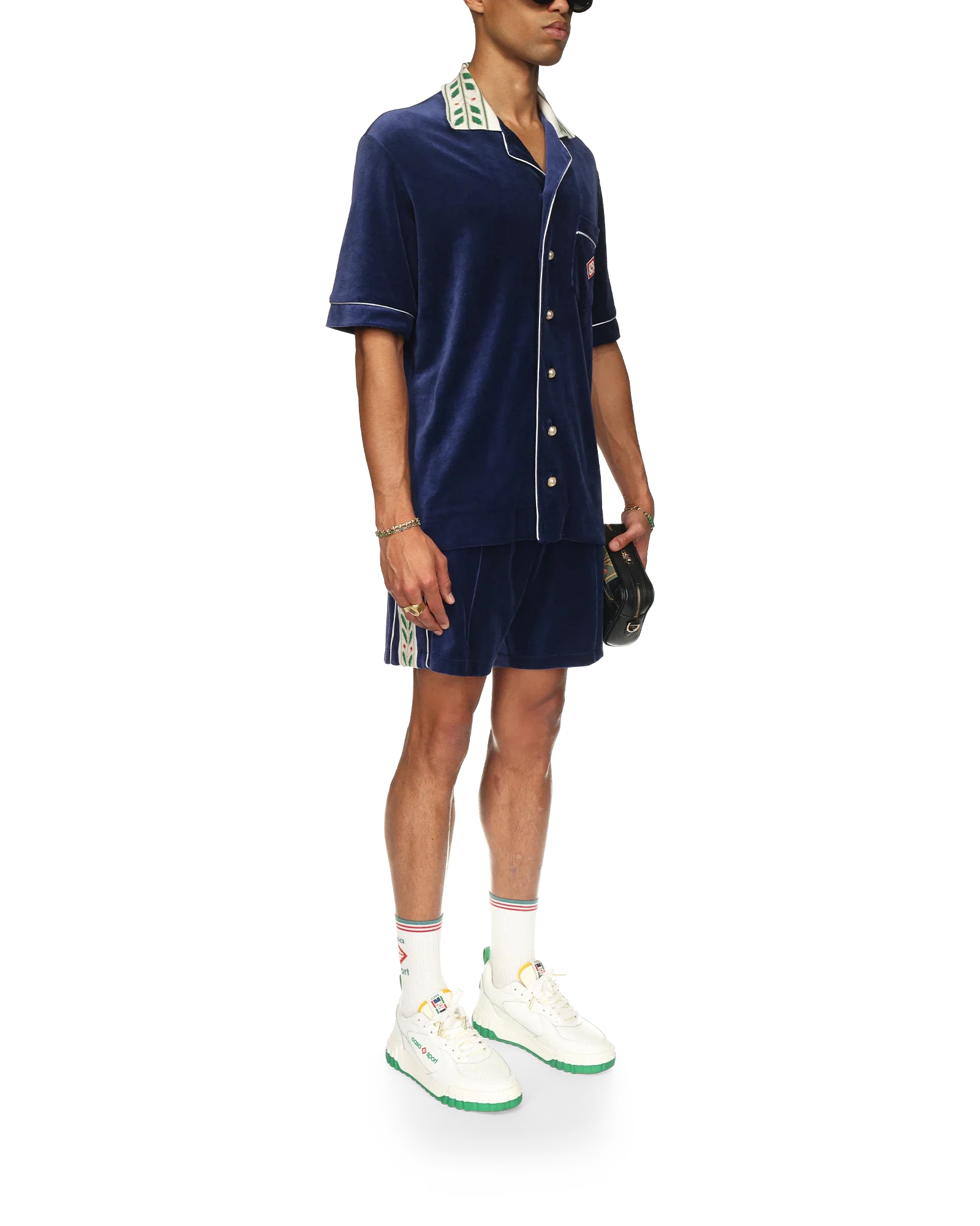 Chemise à manches courtes en velours Laurel