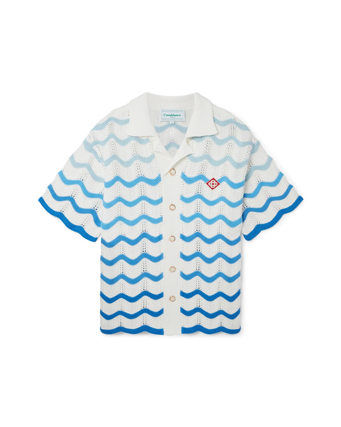 Wavy Gradient Crochet Shirt