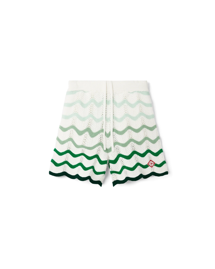 Wavy Gradient Crochet Shorts