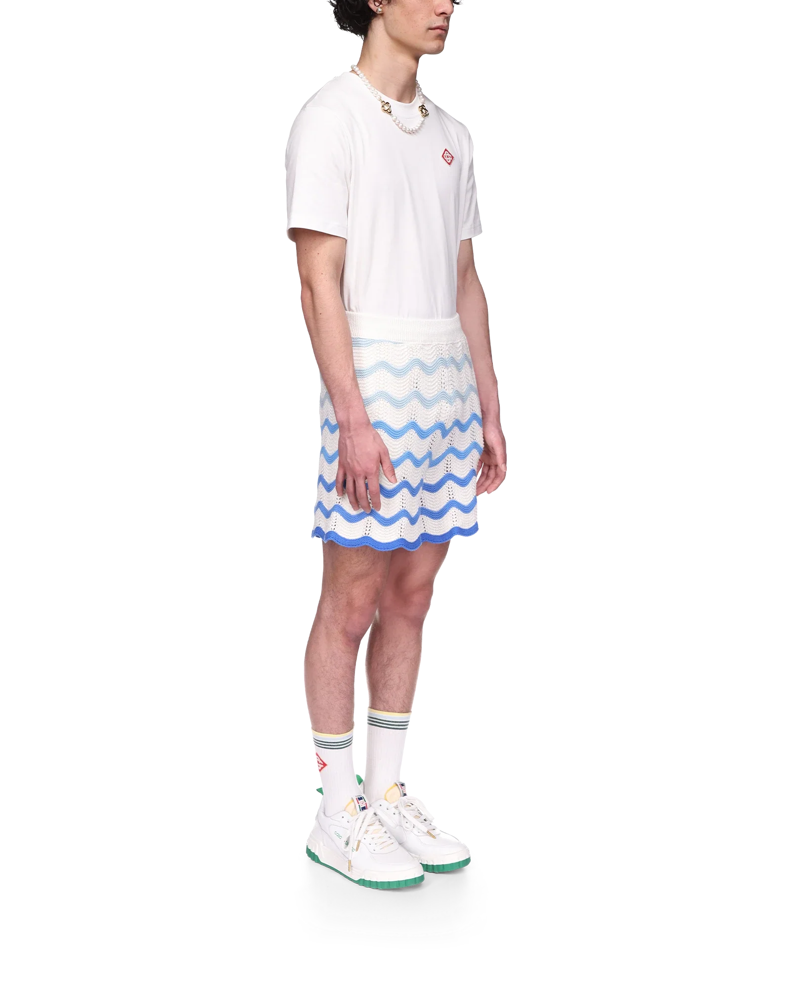 Wavy Gradient Crochet Shorts