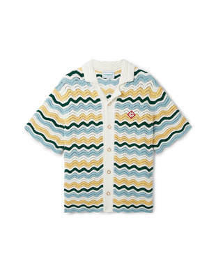 Wavy Short Sleeve Boucle Shirt