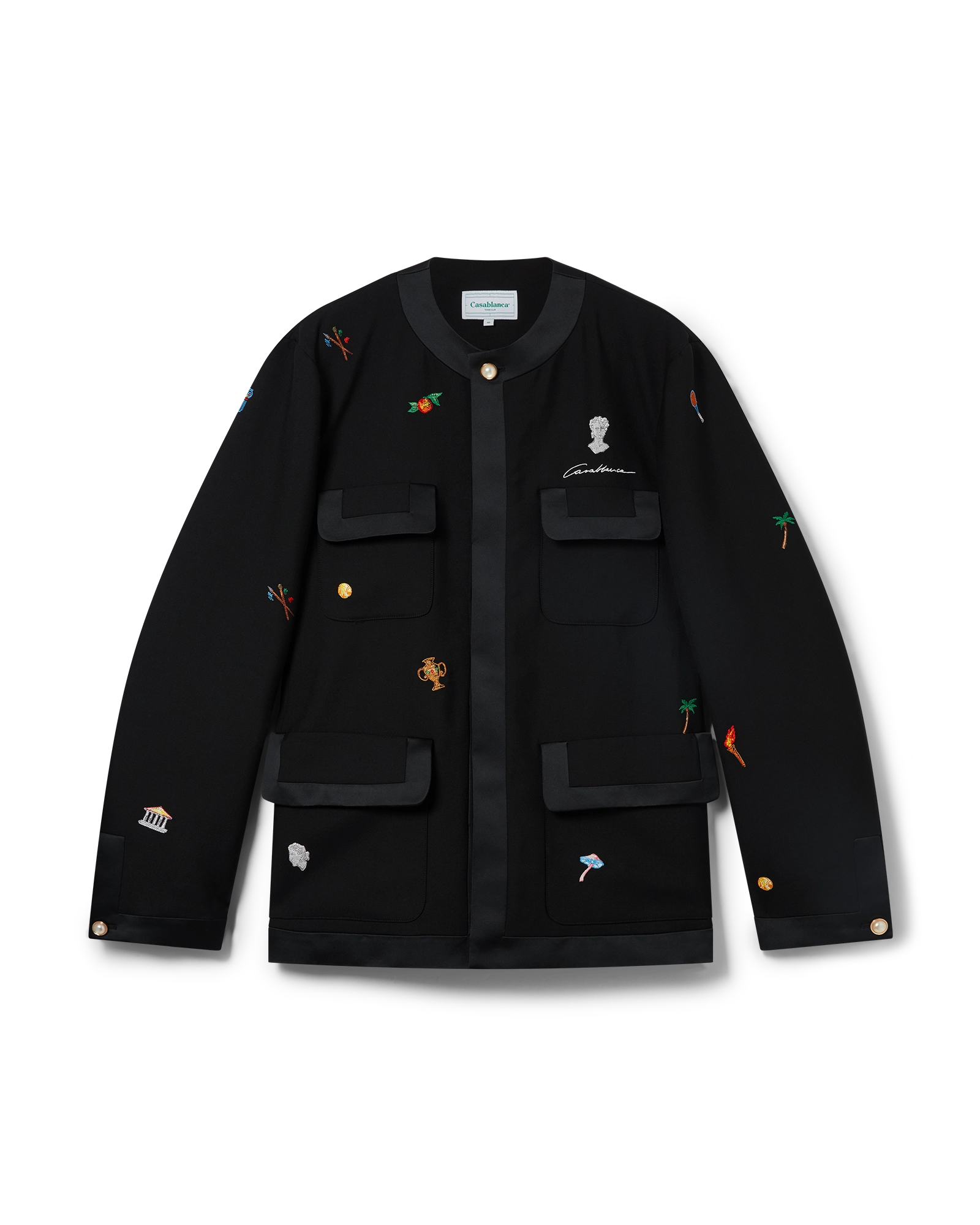 Embroidered Motif Wool Tailored Jacket
