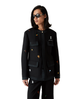 Embroidered Motif Wool Tailored Jacket