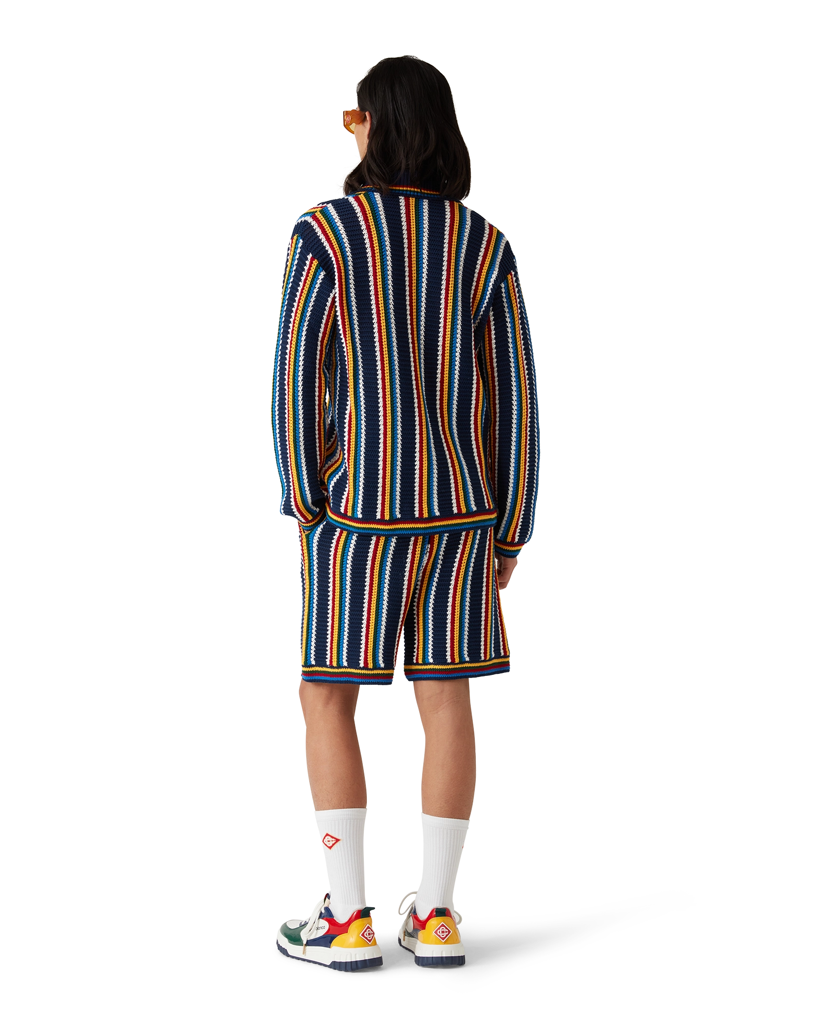 Crochet Long Sleeve Stripe Shirt