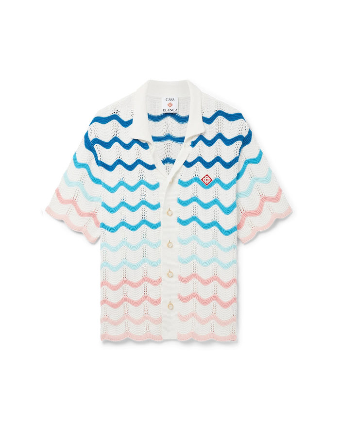 Gradient Wave Crochet Shirt