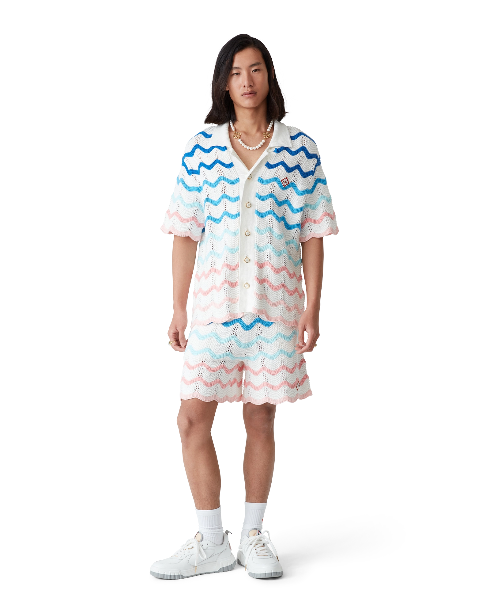 Gradient Wave Crochet Shorts