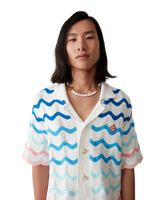 Gradient Wave Crochet Shirt