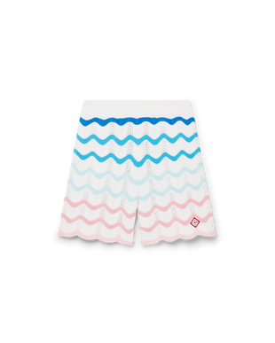 Gradient Wave Crochet Shorts