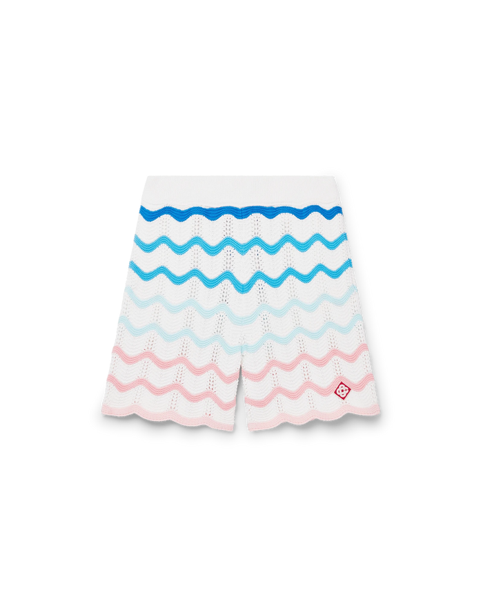 Gradient Wave Crochet Shorts