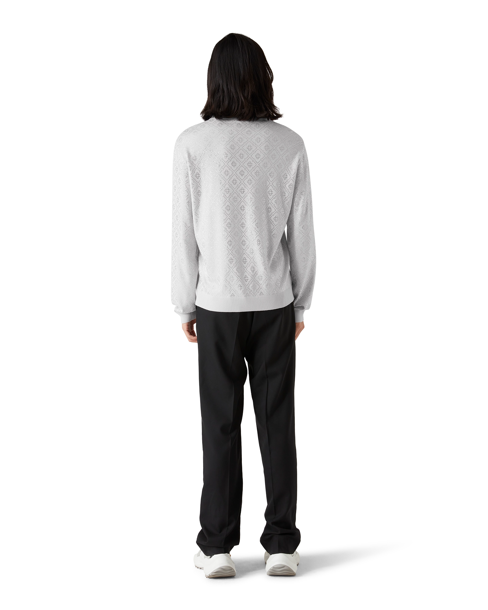 Crystal Monogram Knit Polo Shirt