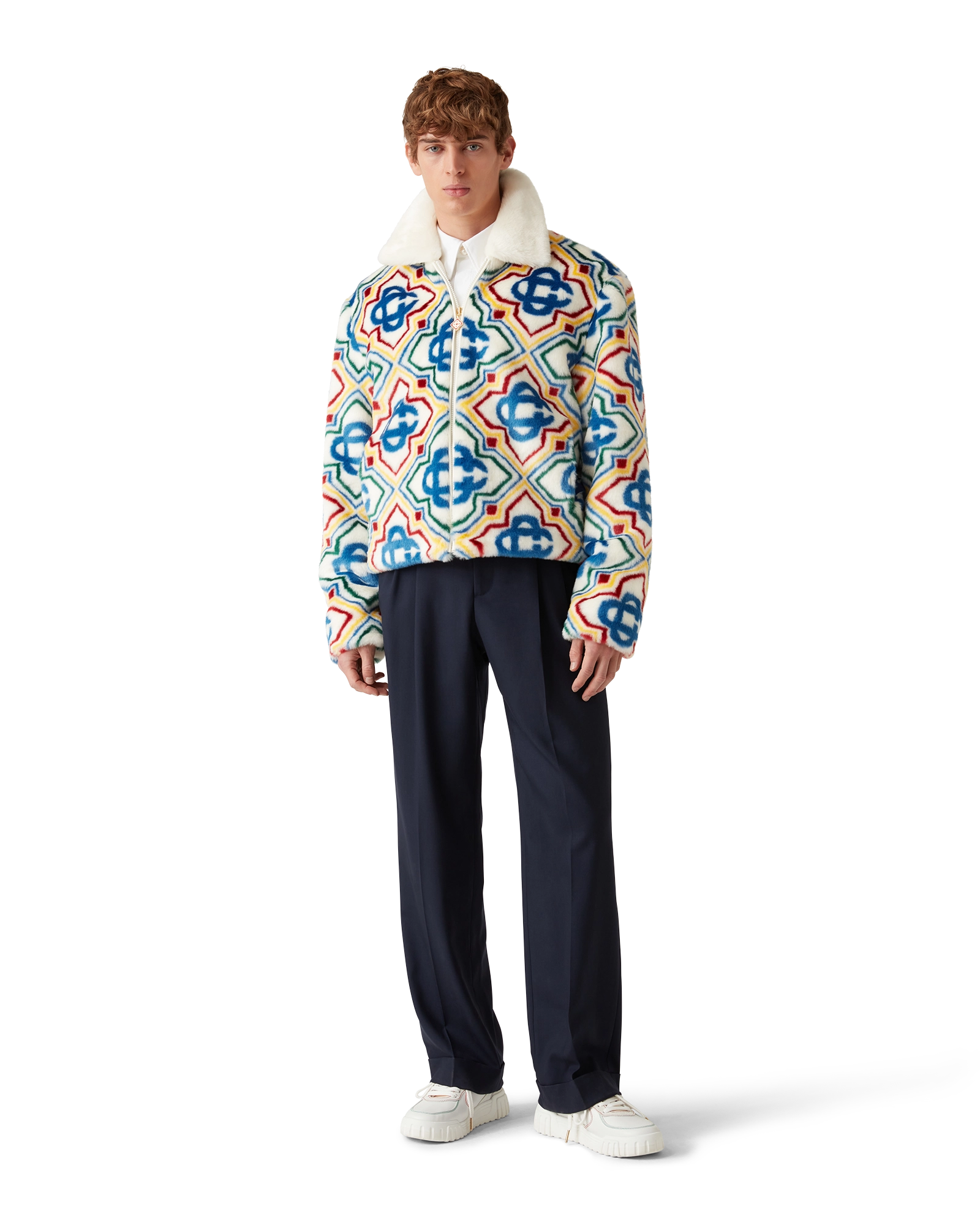 Jacquard Faux Fur Jacket