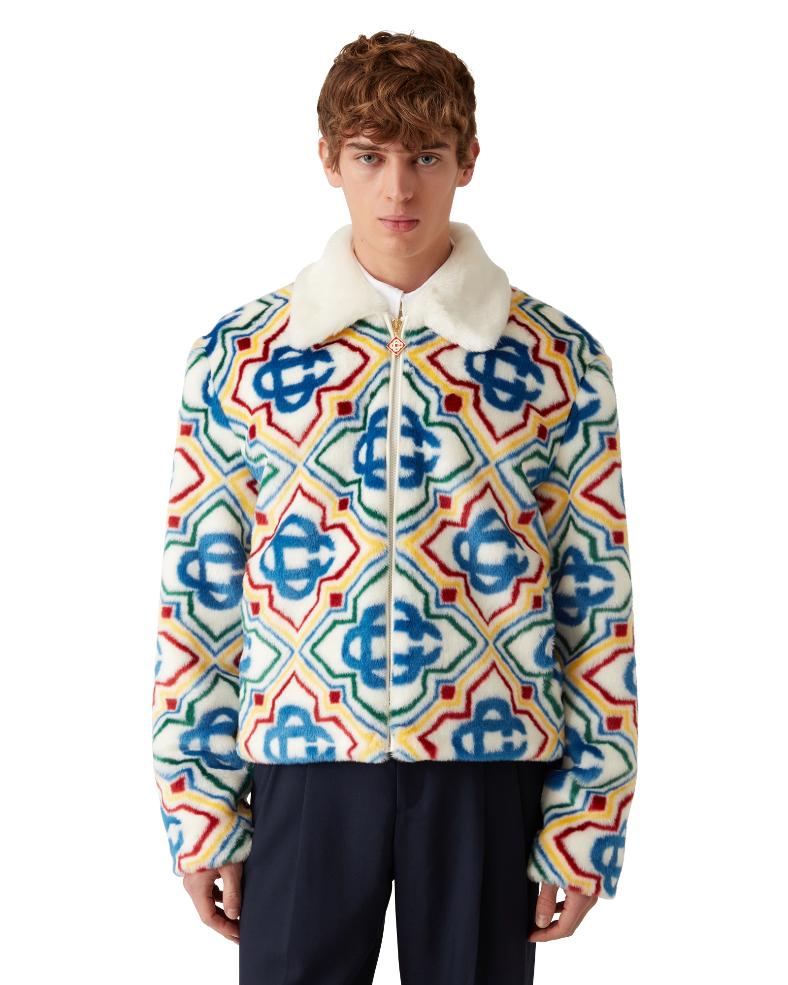 Jacquard Faux Fur Jacket