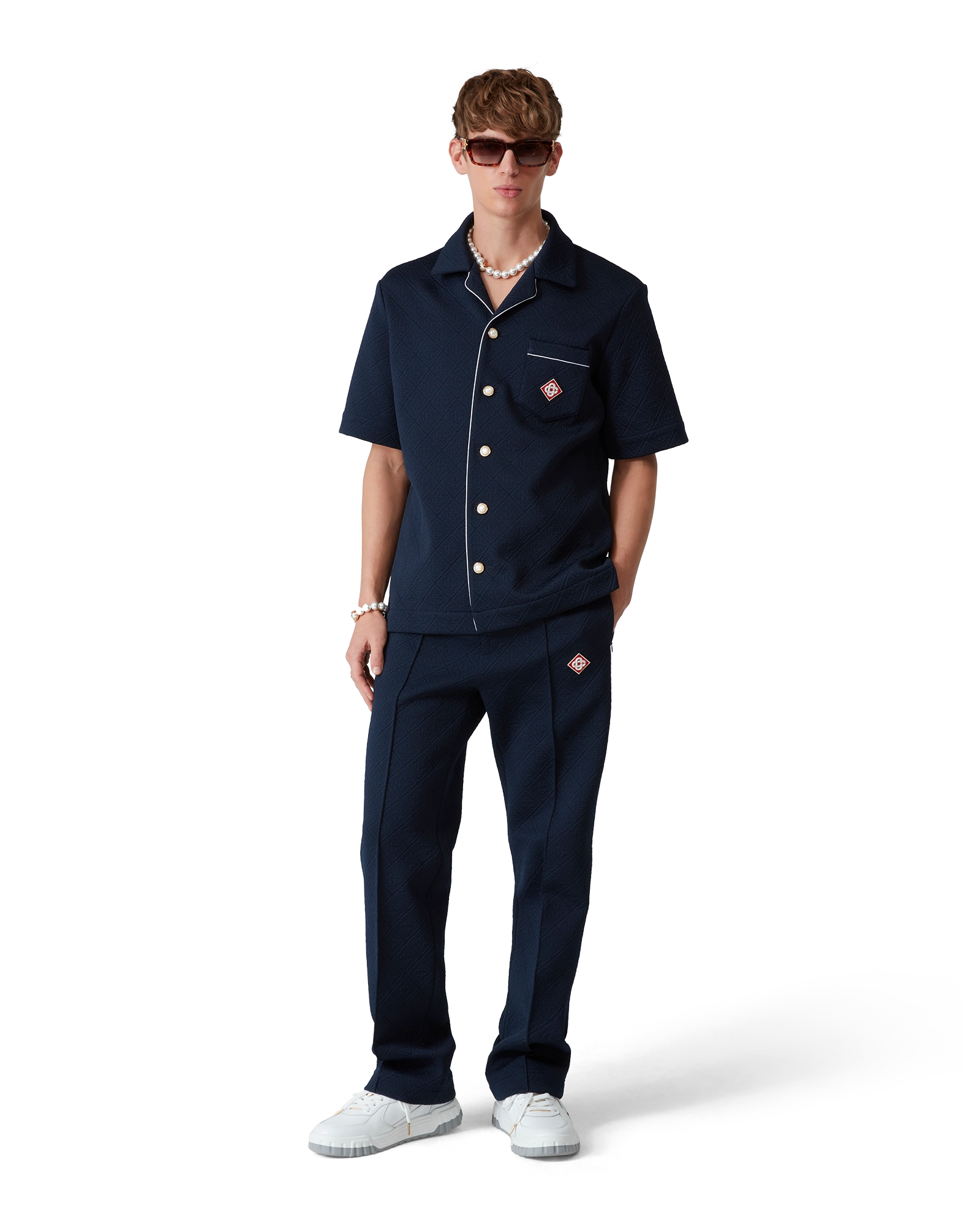 Jacquard Monogram Short Sleeve Shirt