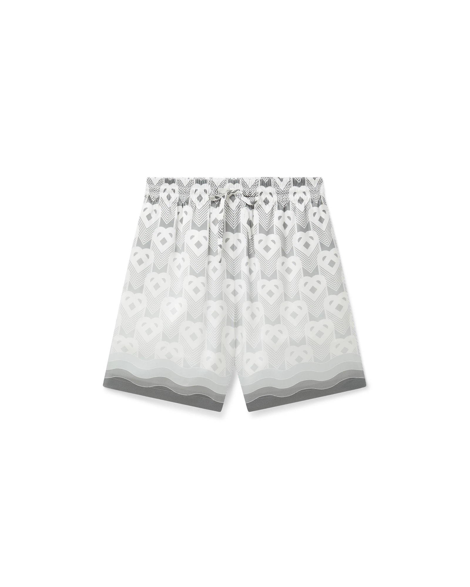 Gradient Heart Monogram Silk Shorts