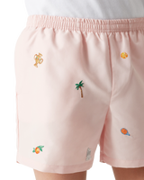 Embroidered Motif Swim Shorts