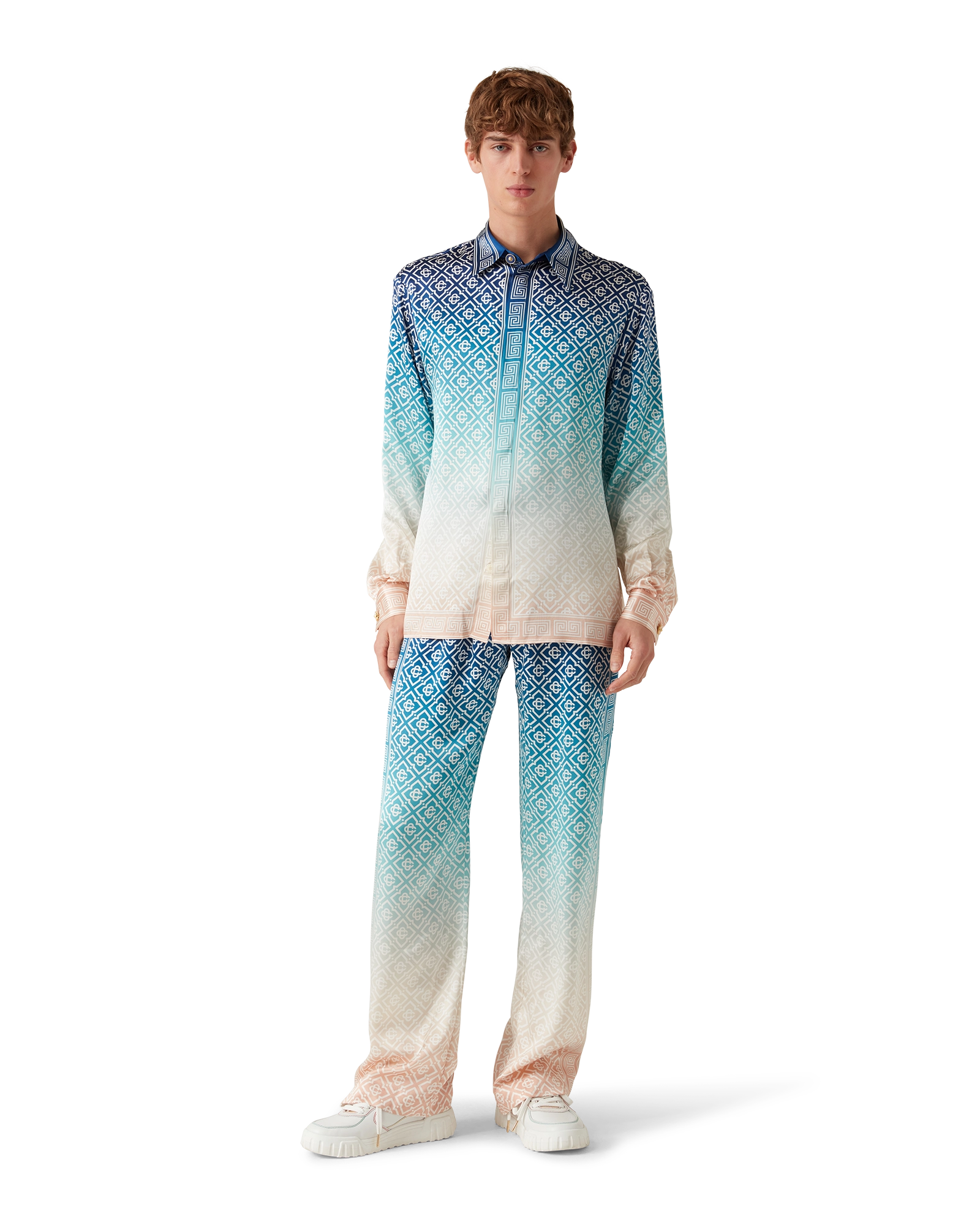 Jacquard Gradient Silk Trousers