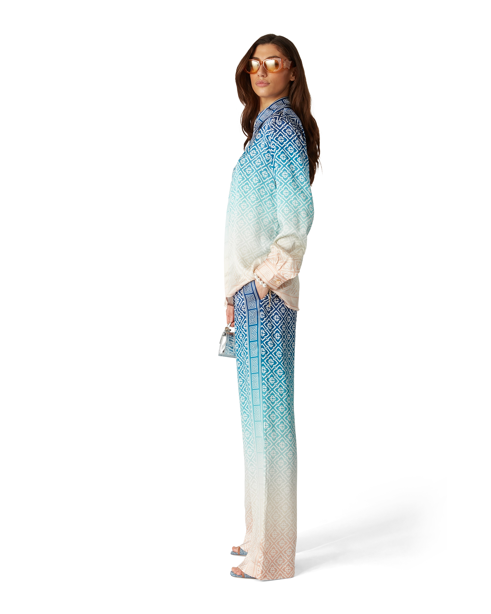 Jacquard Gradient Silk Trousers