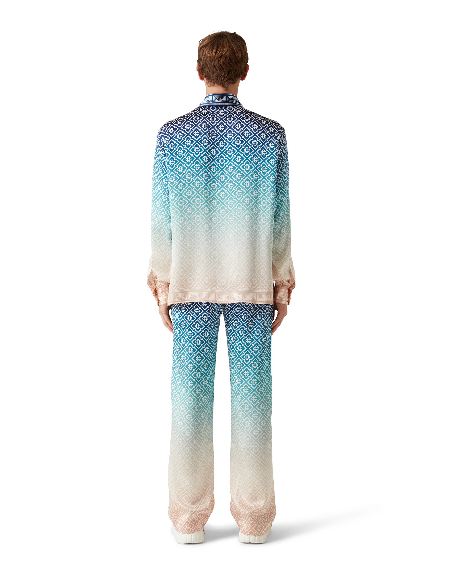 Jacquard Gradient Silk Trousers