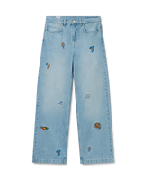 Embroidered Motif Jeans