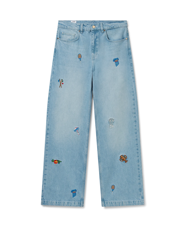 Embroidered Motif Jeans