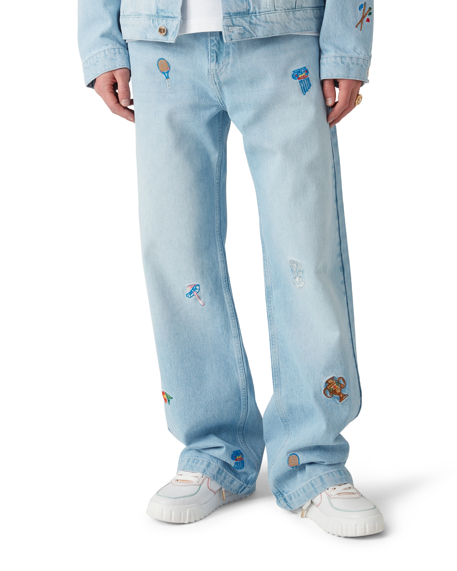 Embroidered Motif Jeans