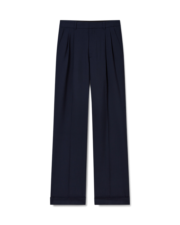 Wool Tailored Pleated Trousers