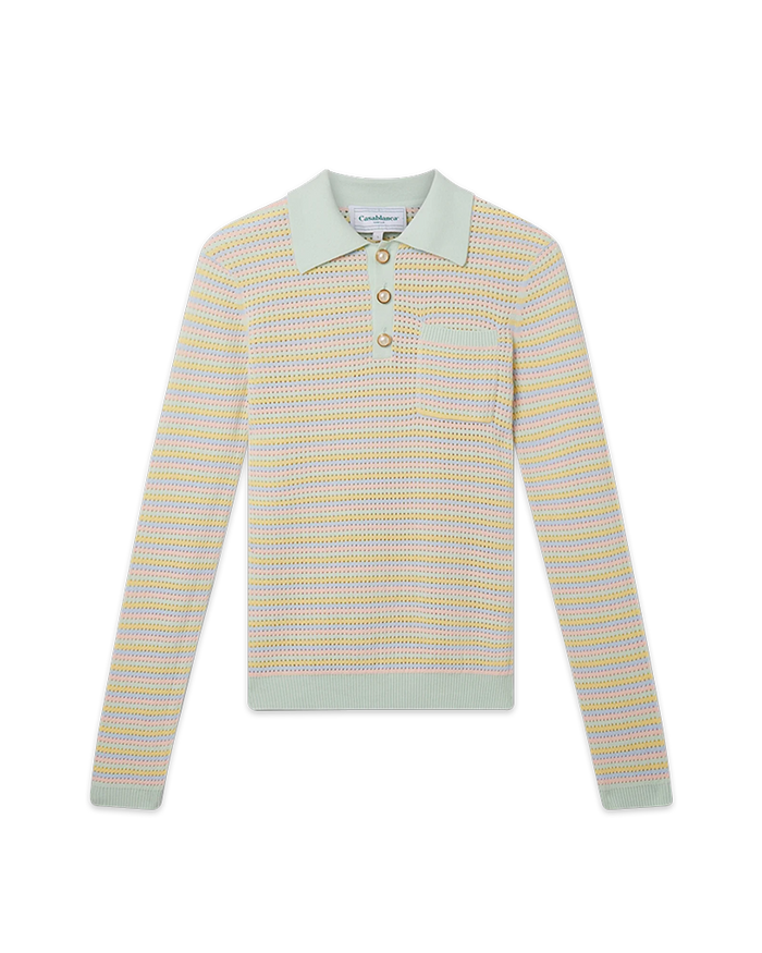 Mint Striped Polo Shirt