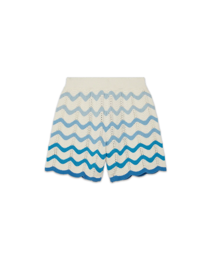 Blue Gradient Crochet Shorts