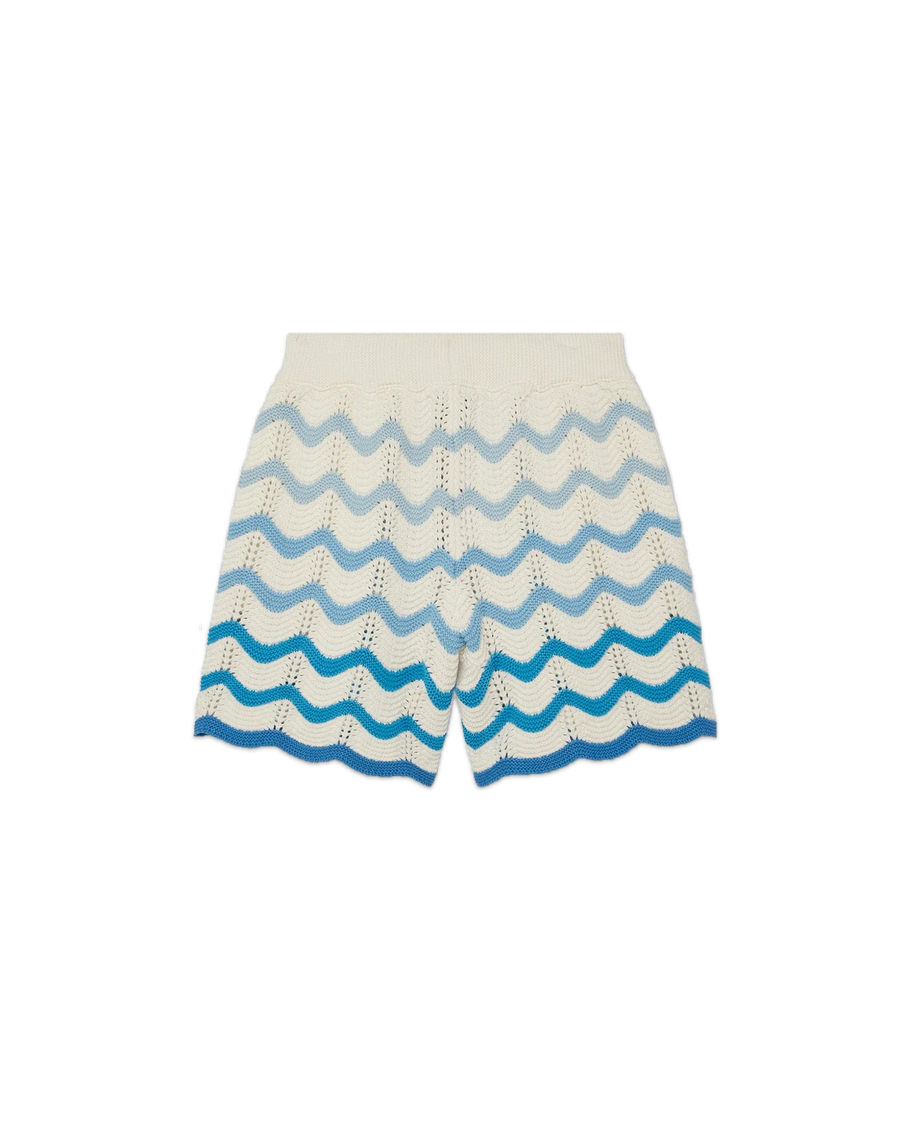 Blue Gradient Crochet Shorts