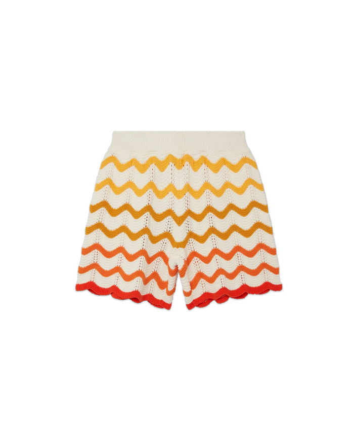 Orange Gradient Crochet Shorts