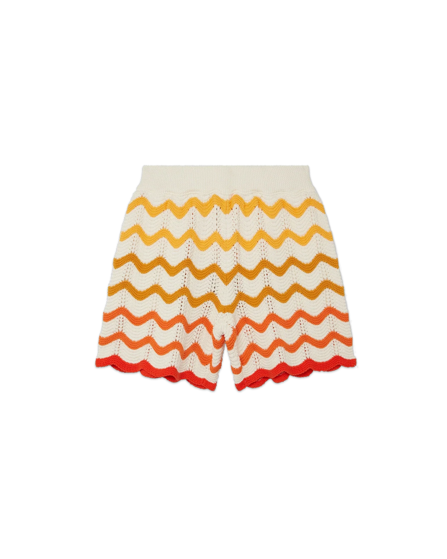 Orange Gradient Crochet Shorts