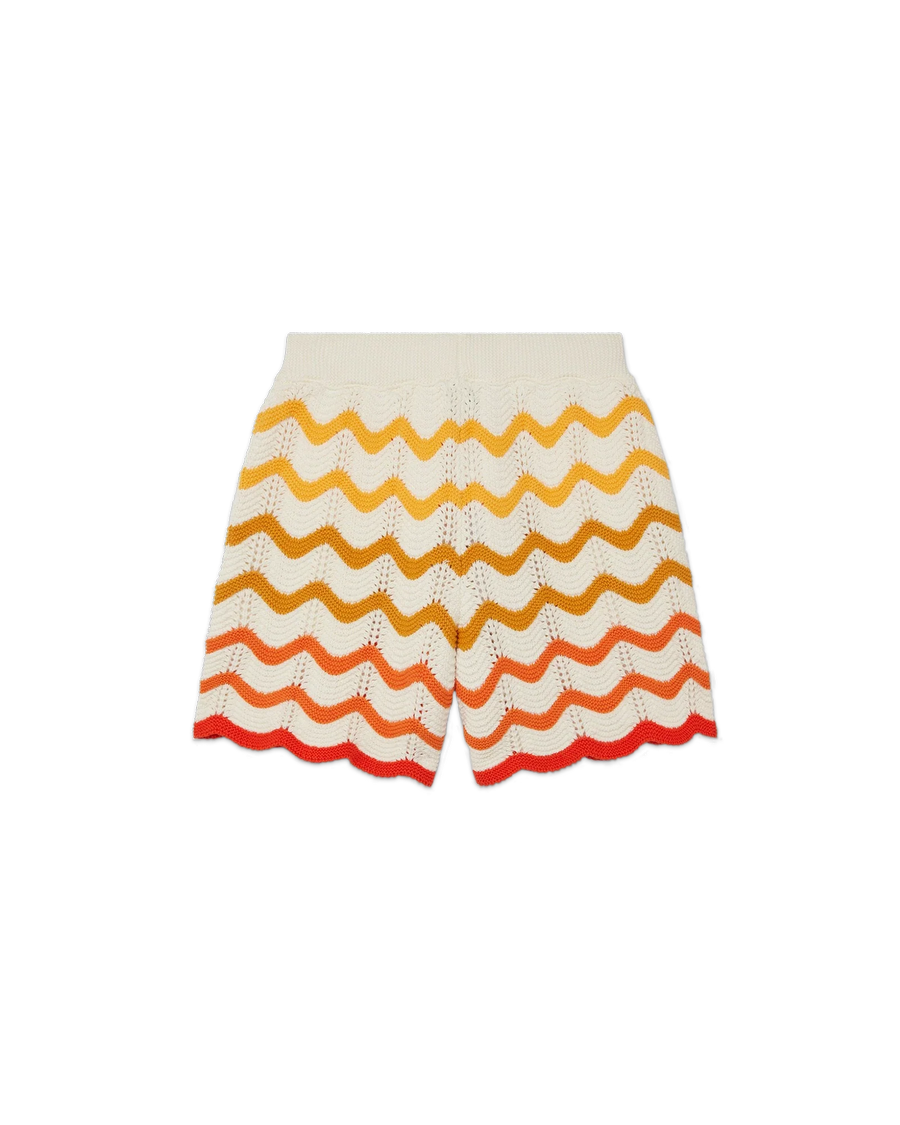 Orange Gradient Crochet Shorts