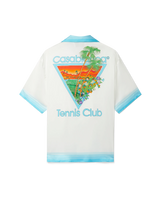 Palm Springs Icon Blue Cuban Collar Silk Shirt