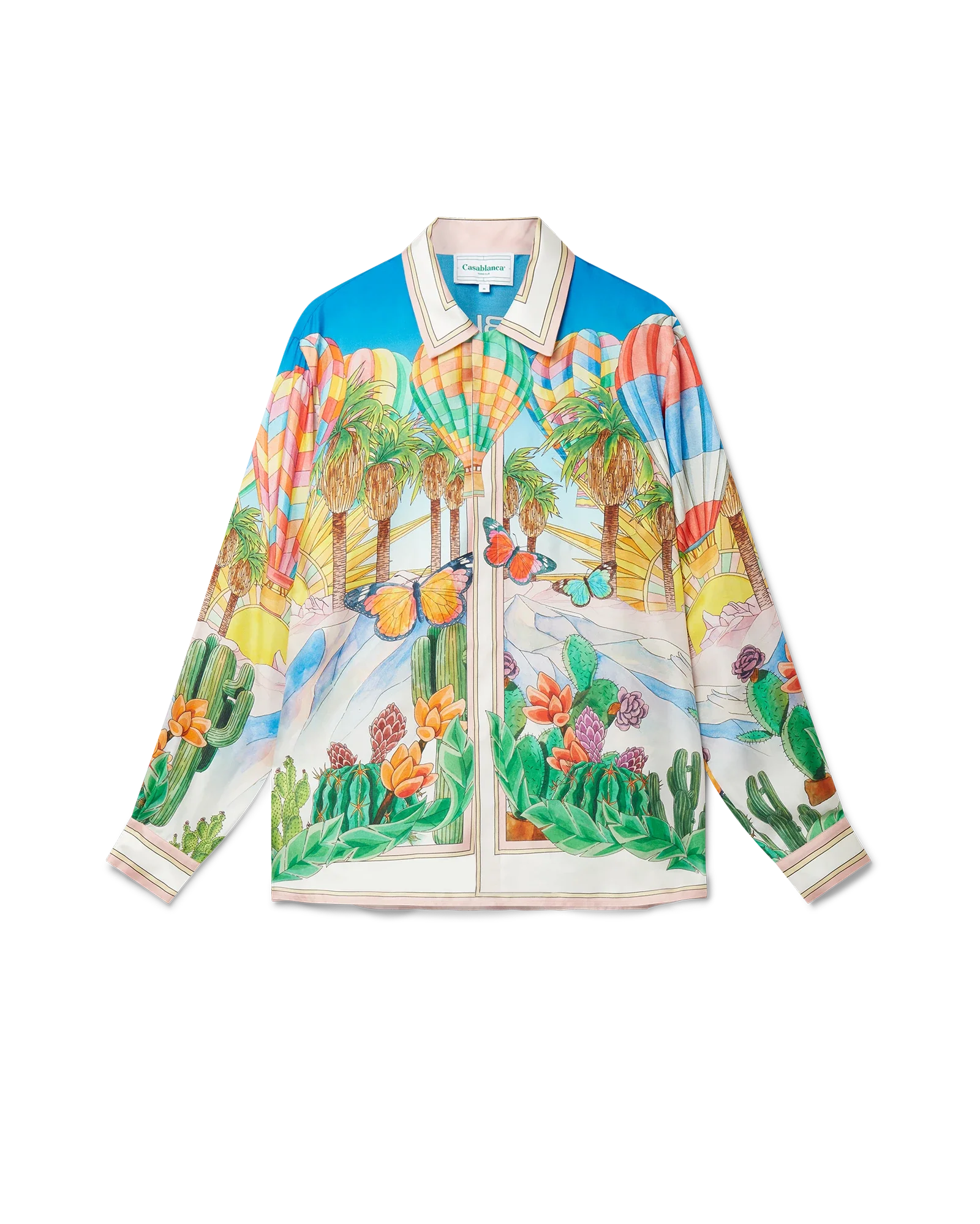 Psychadelic Cuban Collar Long Sleeve Silk Shirt