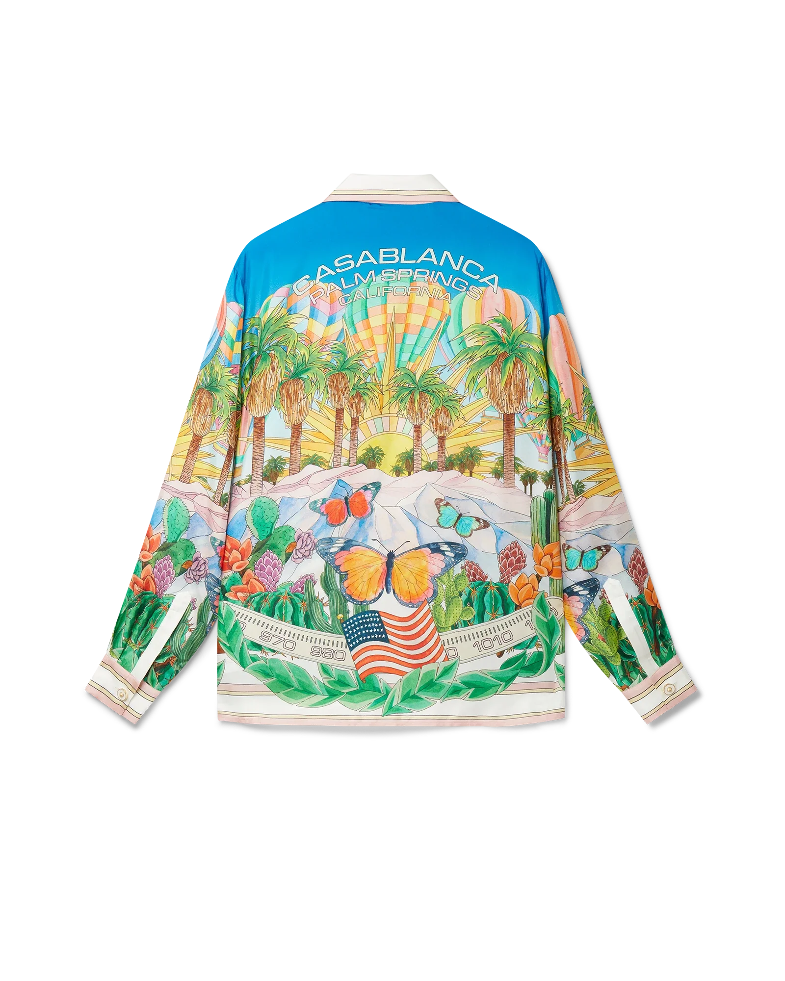Psychadelic Cuban Collar Long Sleeve Silk Shirt