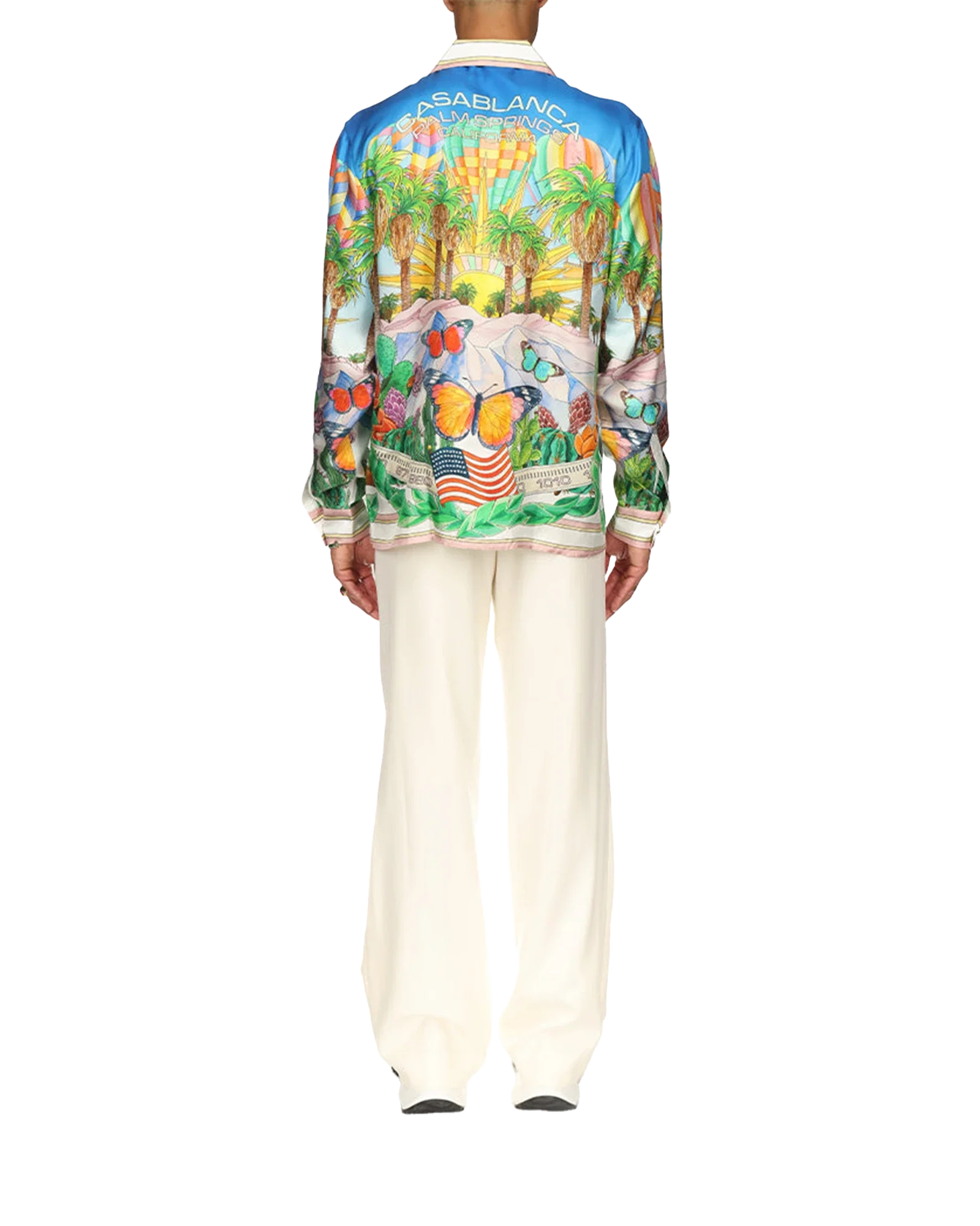 Psychadelic Cuban Collar Long Sleeve Silk Shirt
