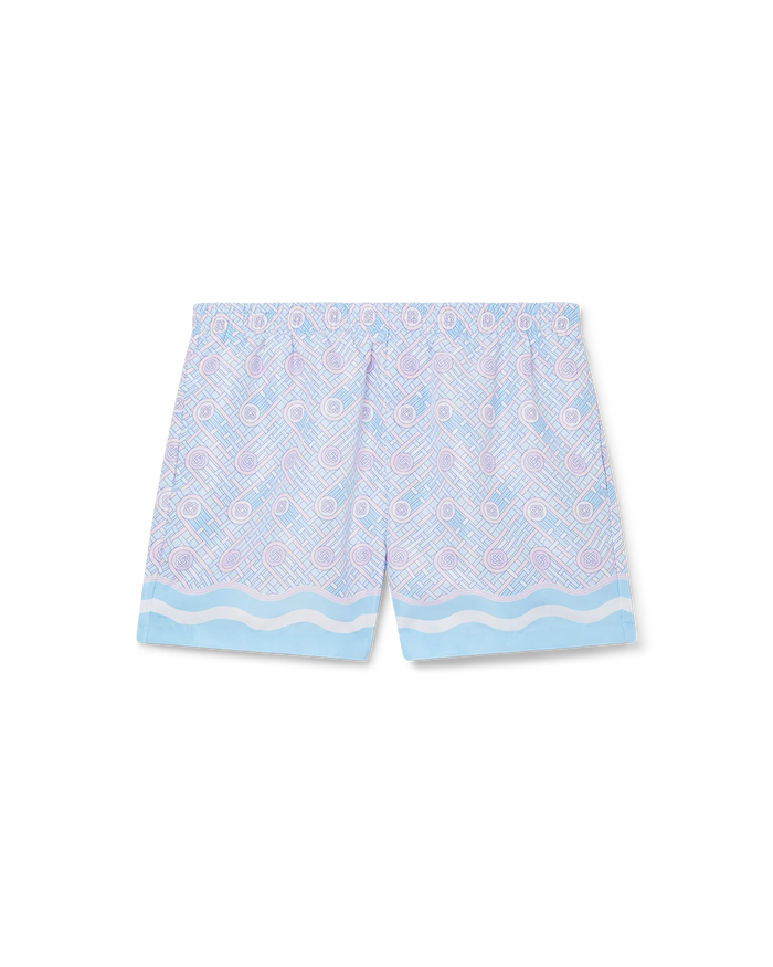 Blue Ping Pong Monogram Swim Trunks