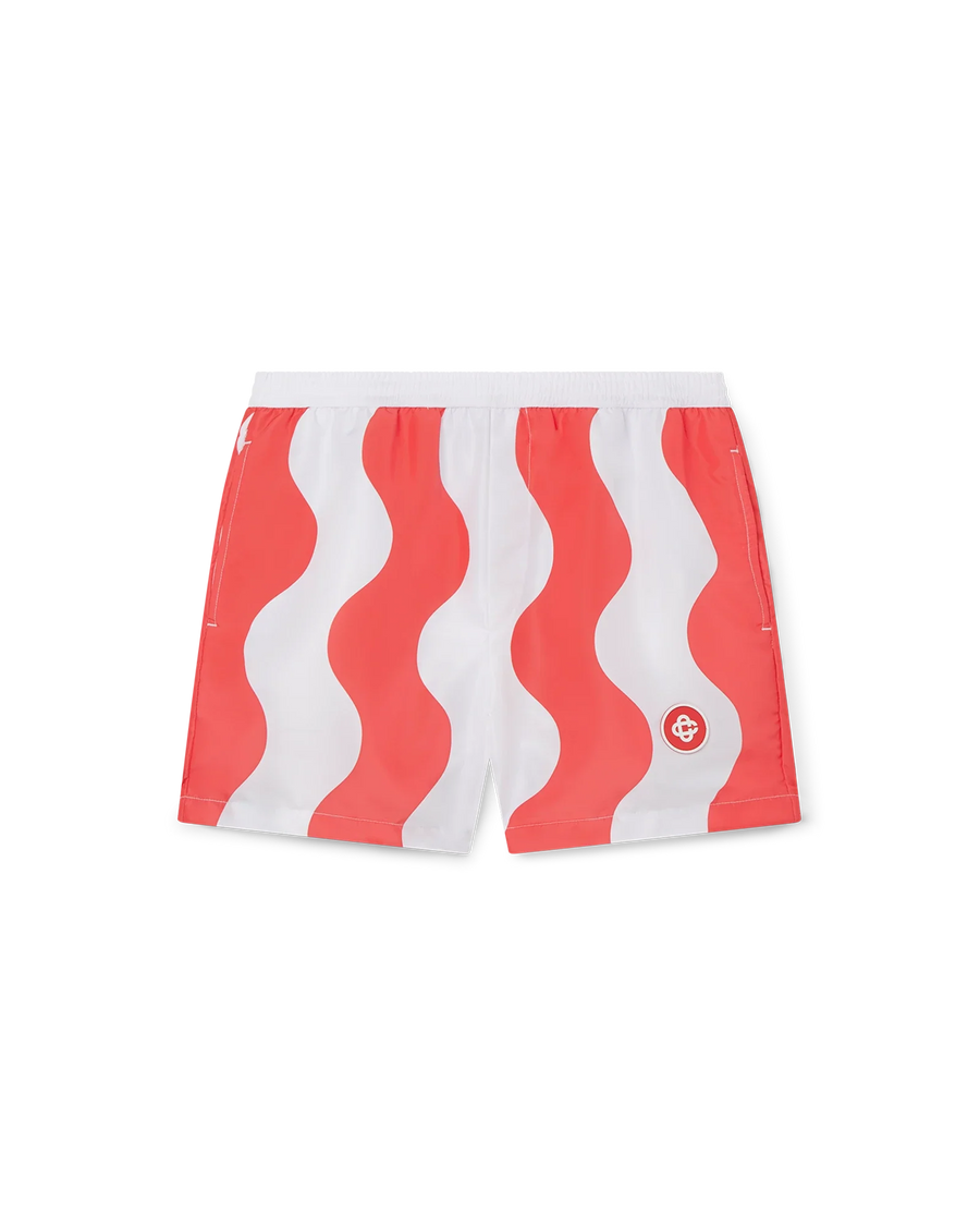 Red Memphis Wave Swim Trunks