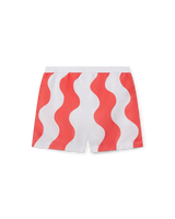 Red Memphis Wave Swim Trunks