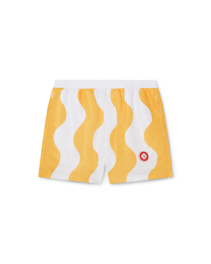 Yellow Memphis Wave Swim Trunks